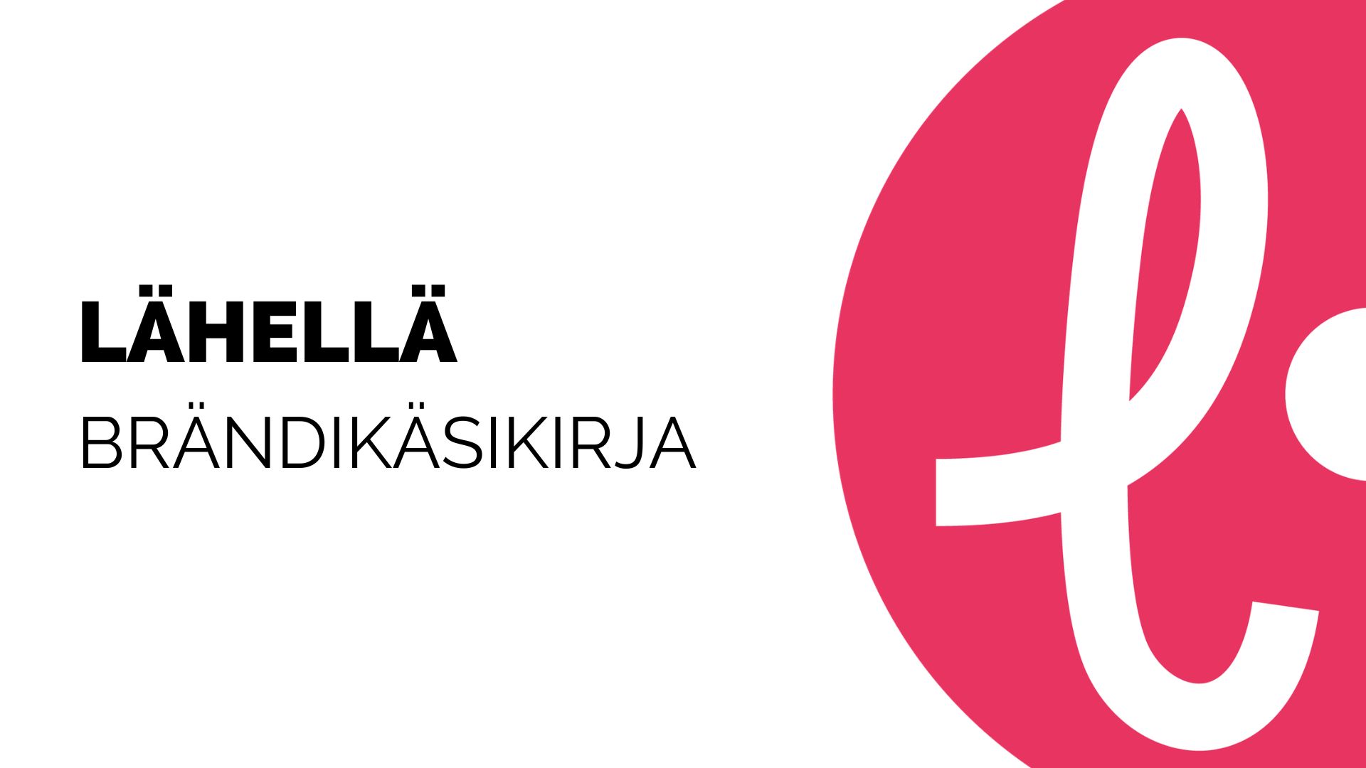 Lähellä brändikäsikirjan etusivu